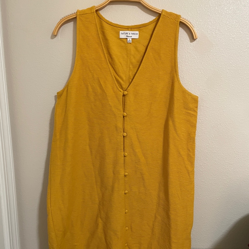 Madewell Texture & Thread Button-Front Tank Dress - Picture 4 of 5